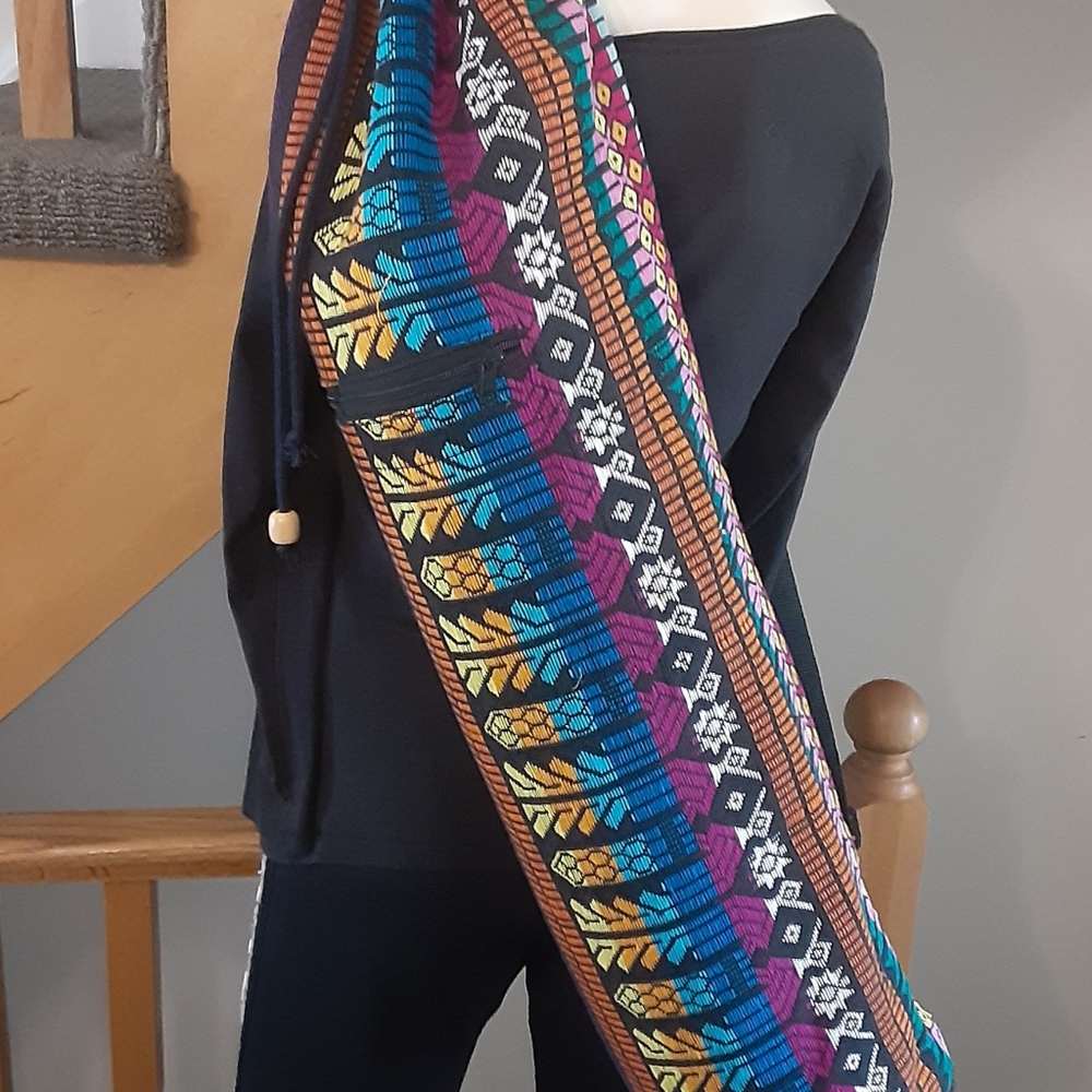 Boho Yoga Mat Adjustable Crossbody Bag- Unisex- Like New